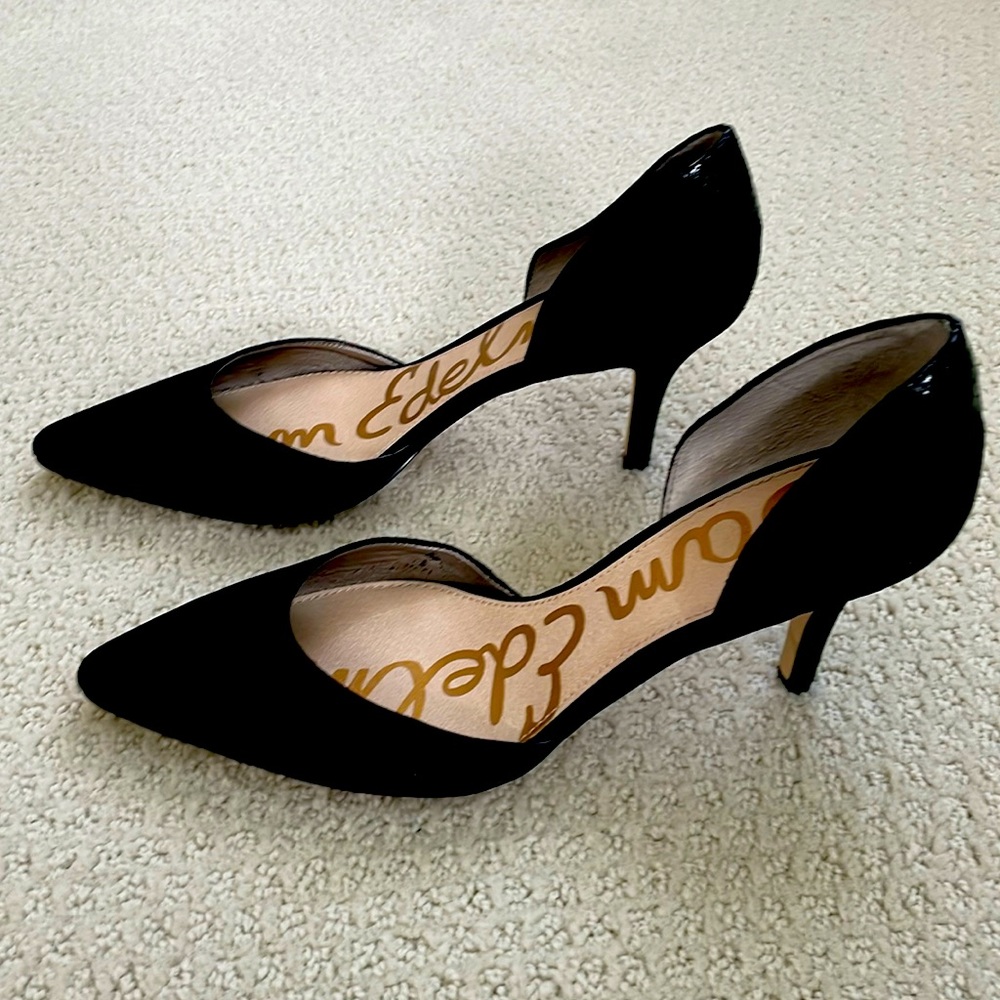 Sam Edelman “Opal” black suede D’orsay pumps Size 7.5